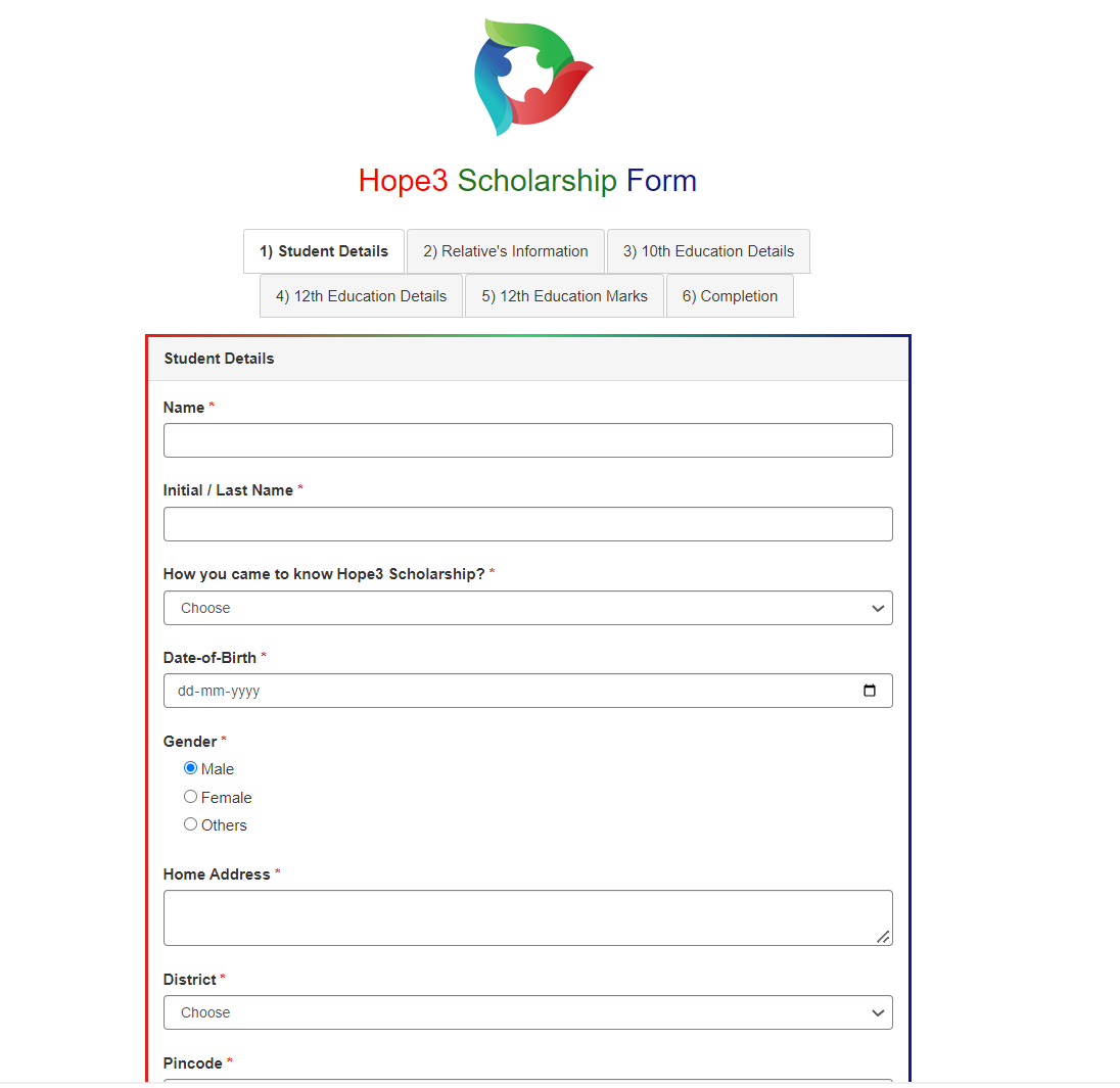 Hope3 Application Form